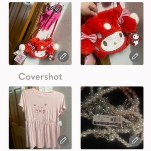 My melody set Purse+ID holder+socks+💕maternity Babydoll 4-6+NY&Co⚪️necklace